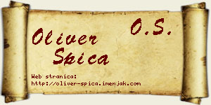 Oliver Špica vizit kartica
